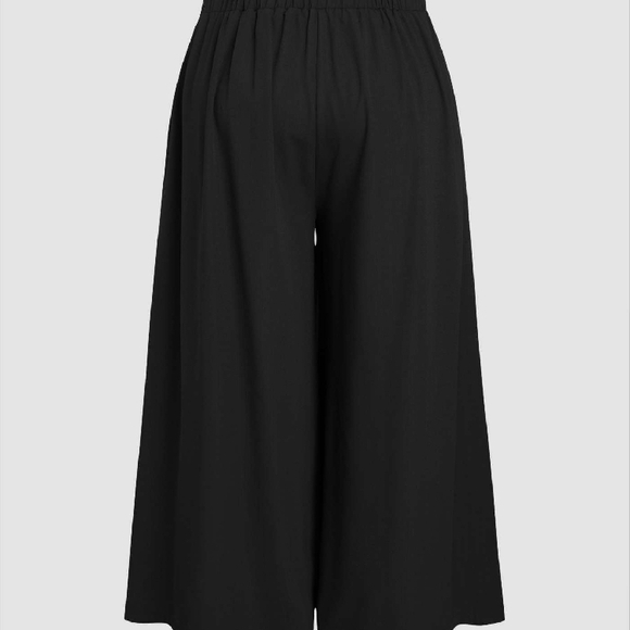Black Wide Leg Drawstring Pants - Picture 2 of 4